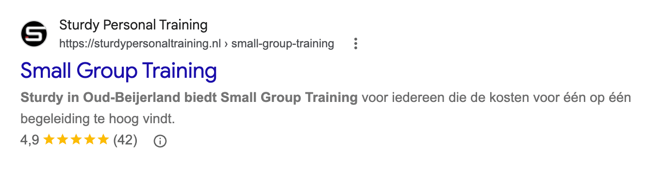 Sterren in Google zoekresultaten